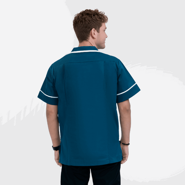 Unisex Tunic Scrub Top – Contrast Piping