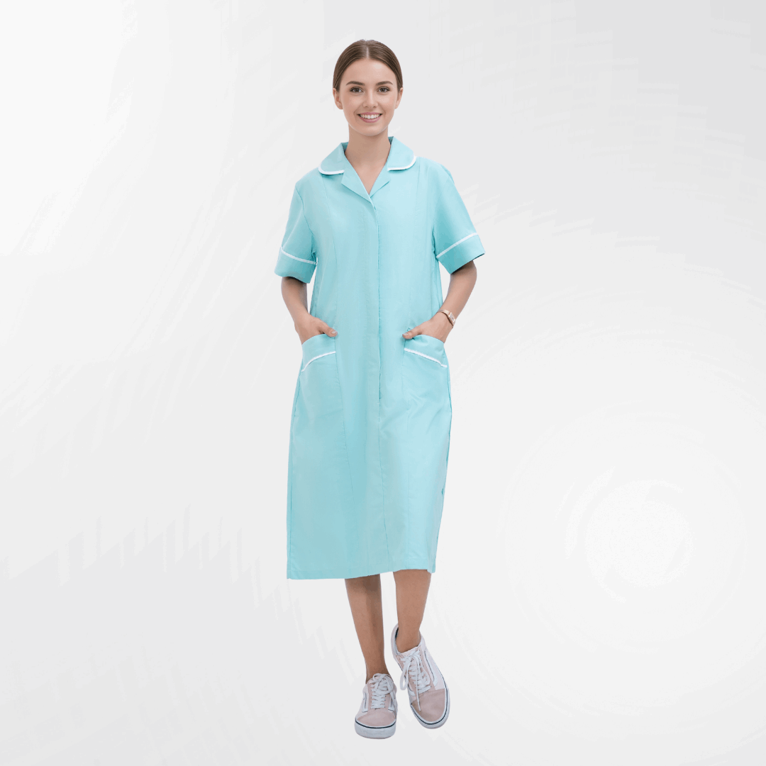 blue scrub dress Cherry Scrub Dress Atelier Scrubletic
