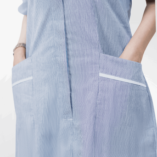 Women's Blue Striped Nurse Dress
