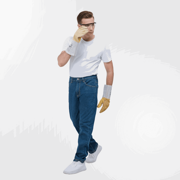 Men's Denim Work Wear (Blue Jeans & White T-Shirt)