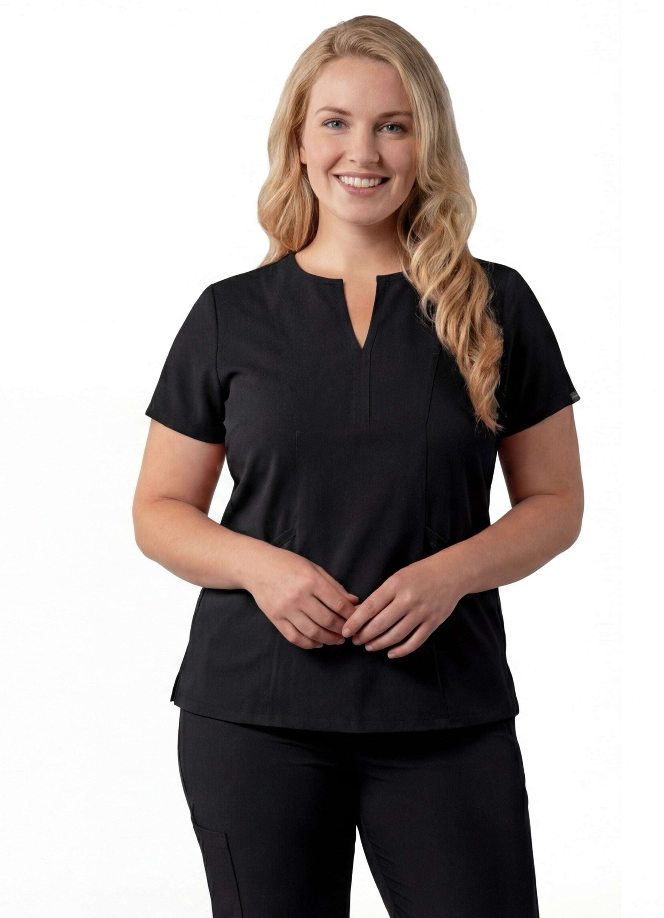 black-scrub-uniform-tops