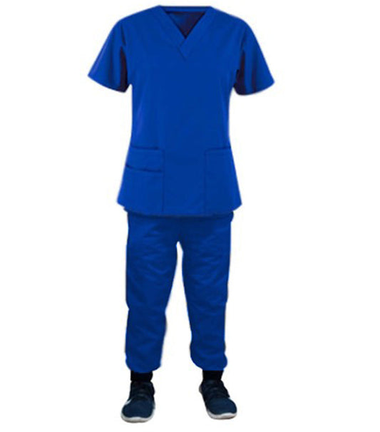 Twill Unisex Jogger Scrub Set - 4 Pockets, Half Sleeves (2-Pocket Top & Jogger Pant with 1 Back and 1 Cargo Pocket)