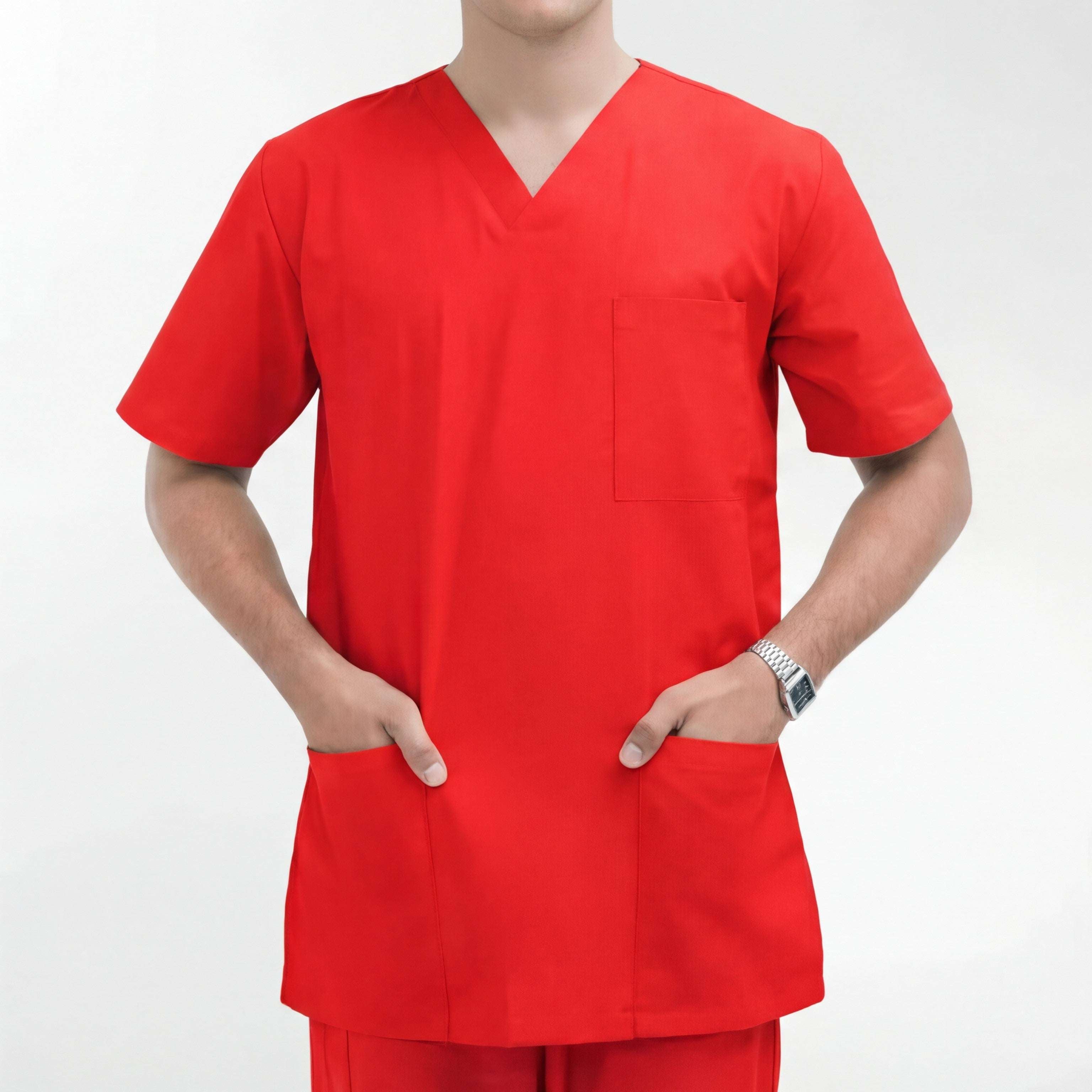 red-lightweight-scrubs