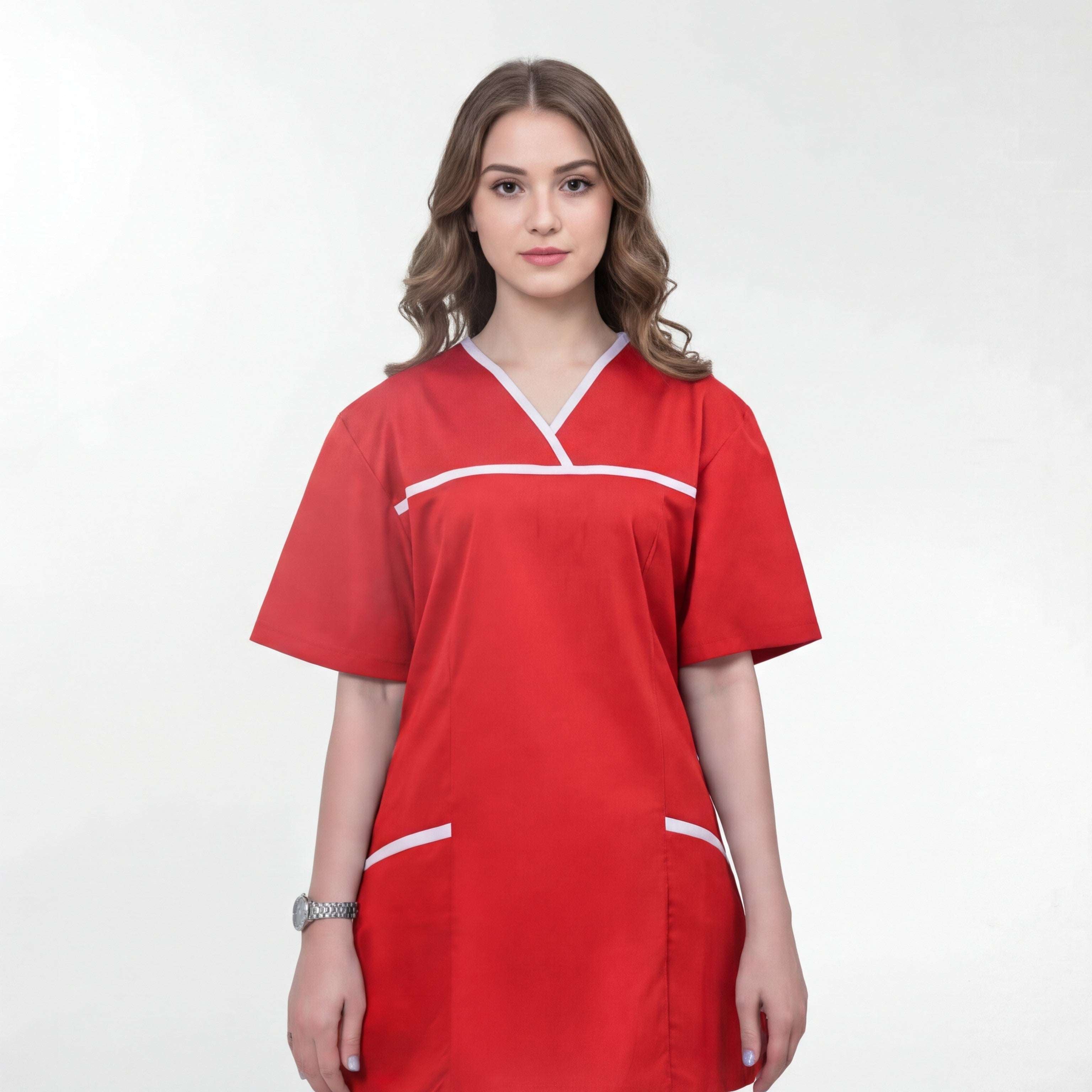 red-maternity-scrub-tops