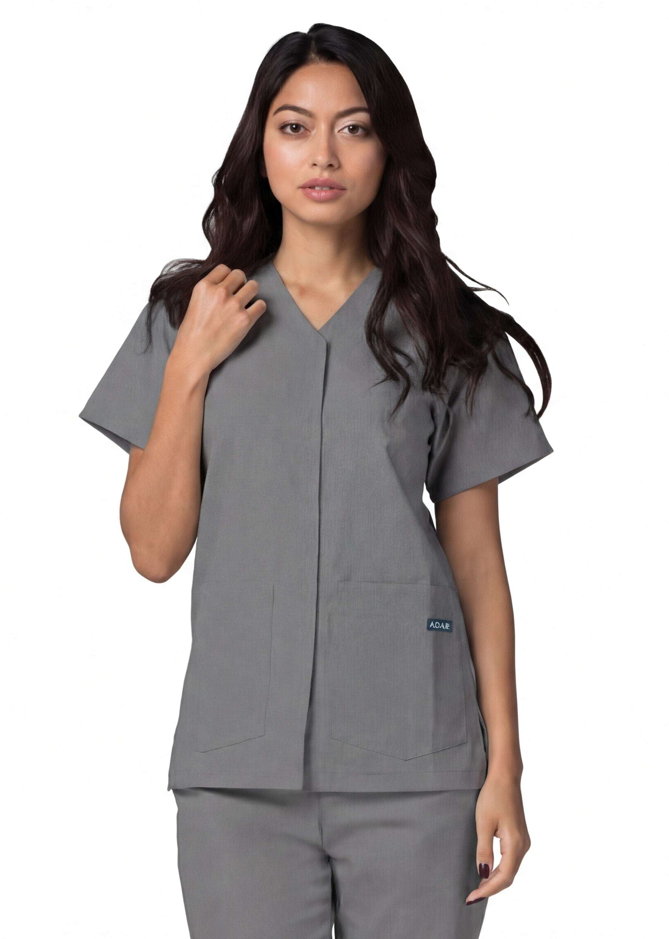 grey-scrub-tops-with-pockets-uk