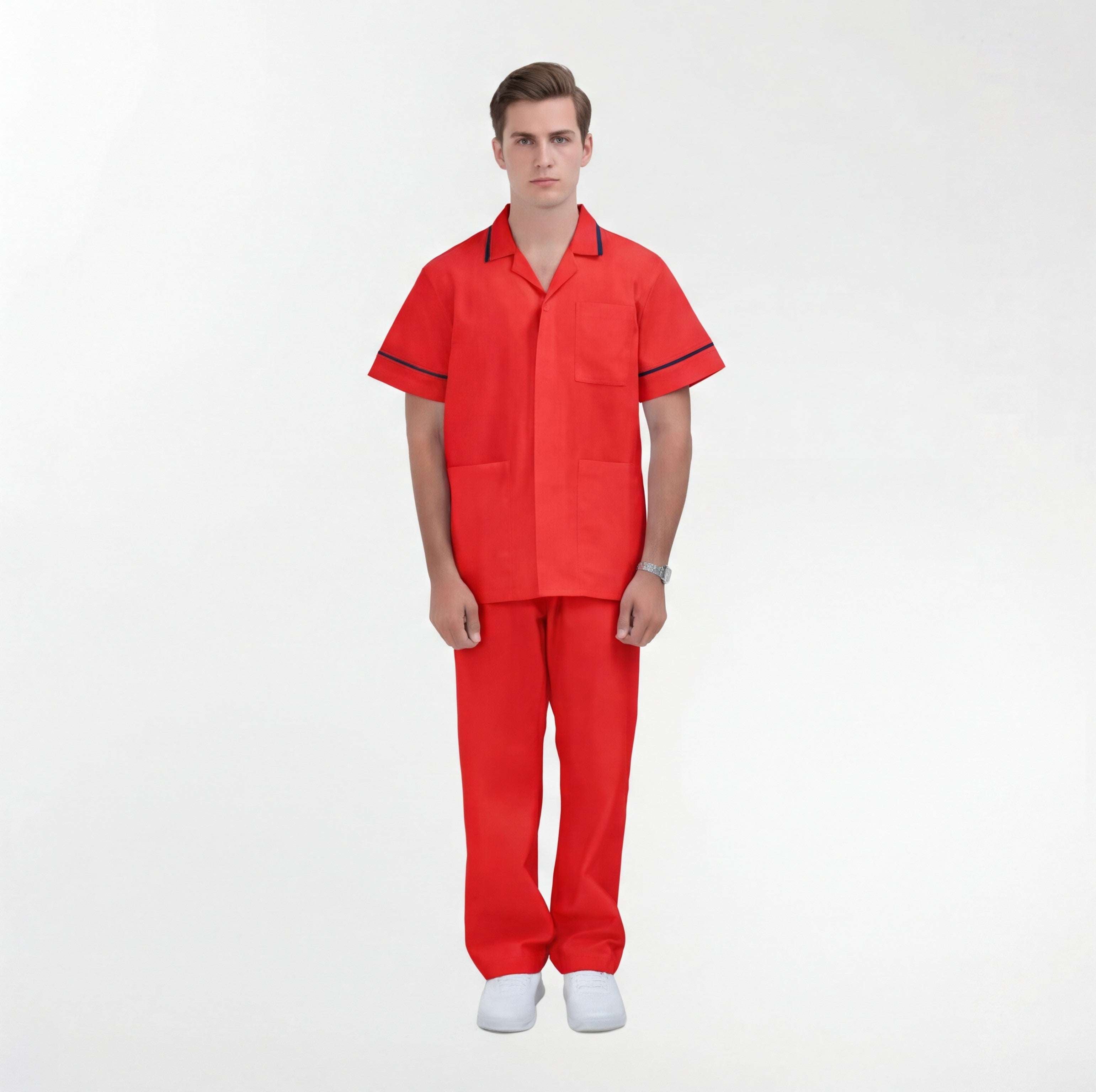 red-scrub-suits