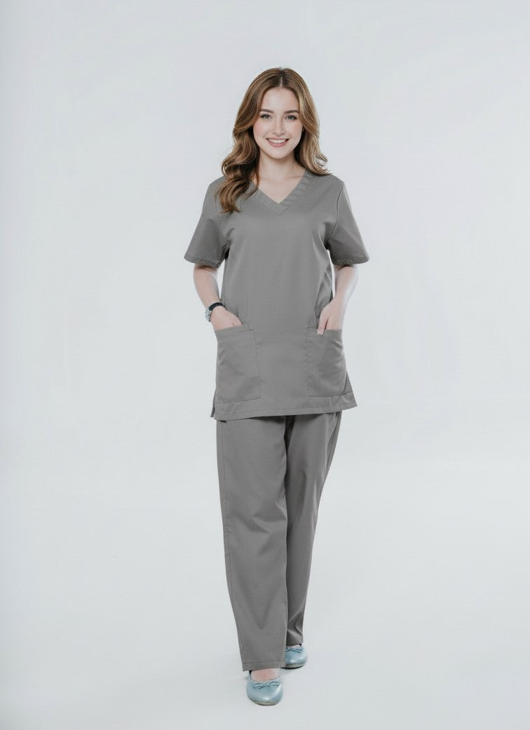 grey-personalized-medical-scrubs