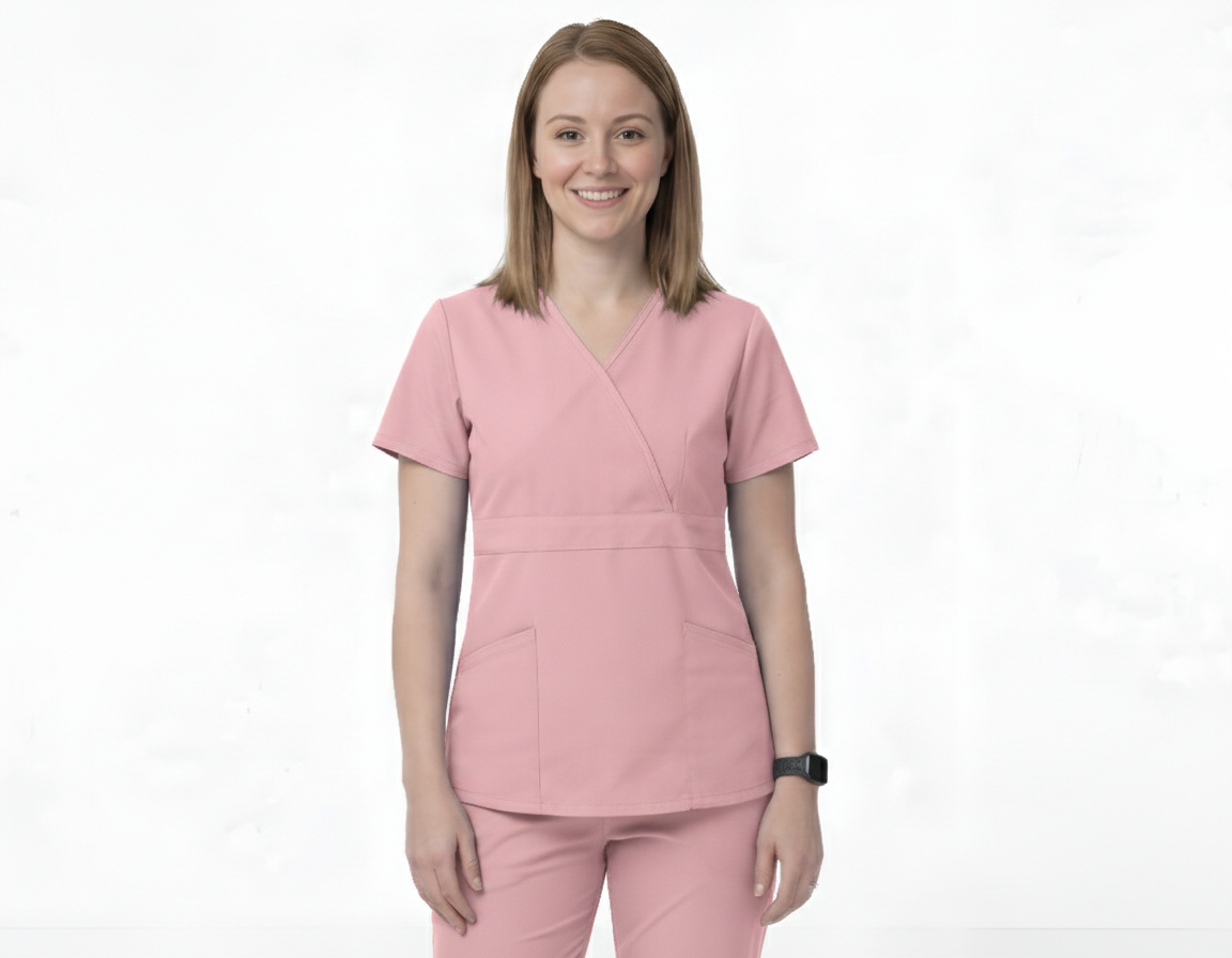 Women’s Mock Wrap Scrub Top