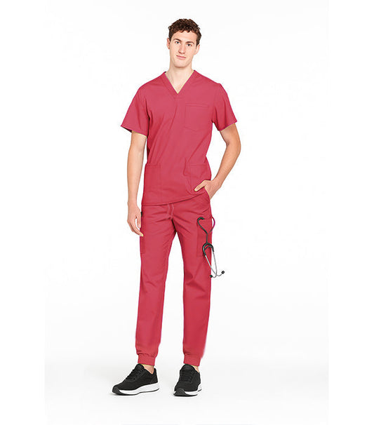 Twill Unisex Jogger Scrub Set - 9 Pockets, Half Sleeves (3-Pocket Top & 6-Pocket Pant 2 Side 2 Back 2 Cargo pockets) (Copy)