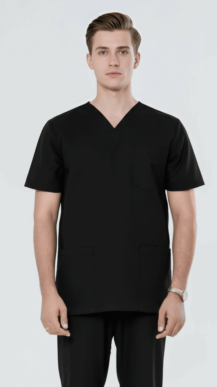 black-scrubs-with-pockets