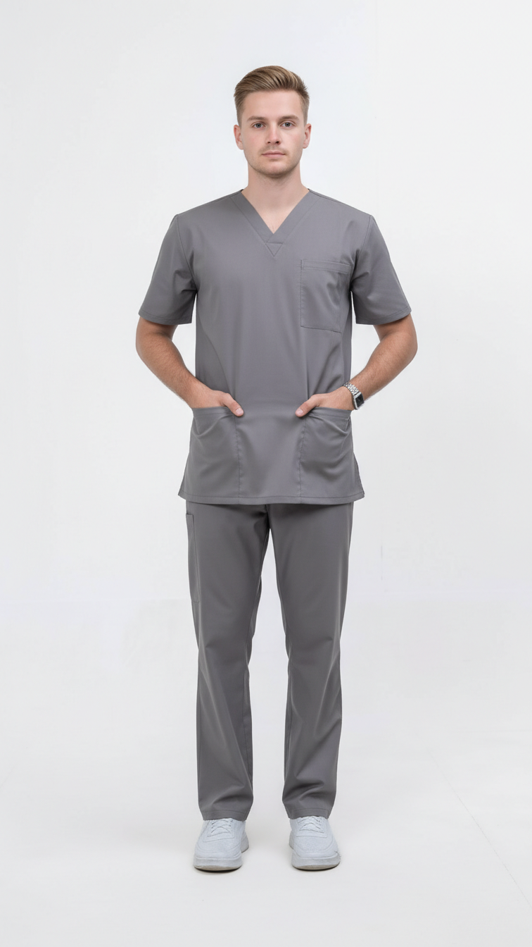 Unisex 5-Pocket Dental Scrub Set