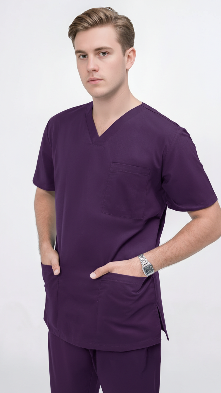 Unisex 5-Pocket Dental Scrub Set