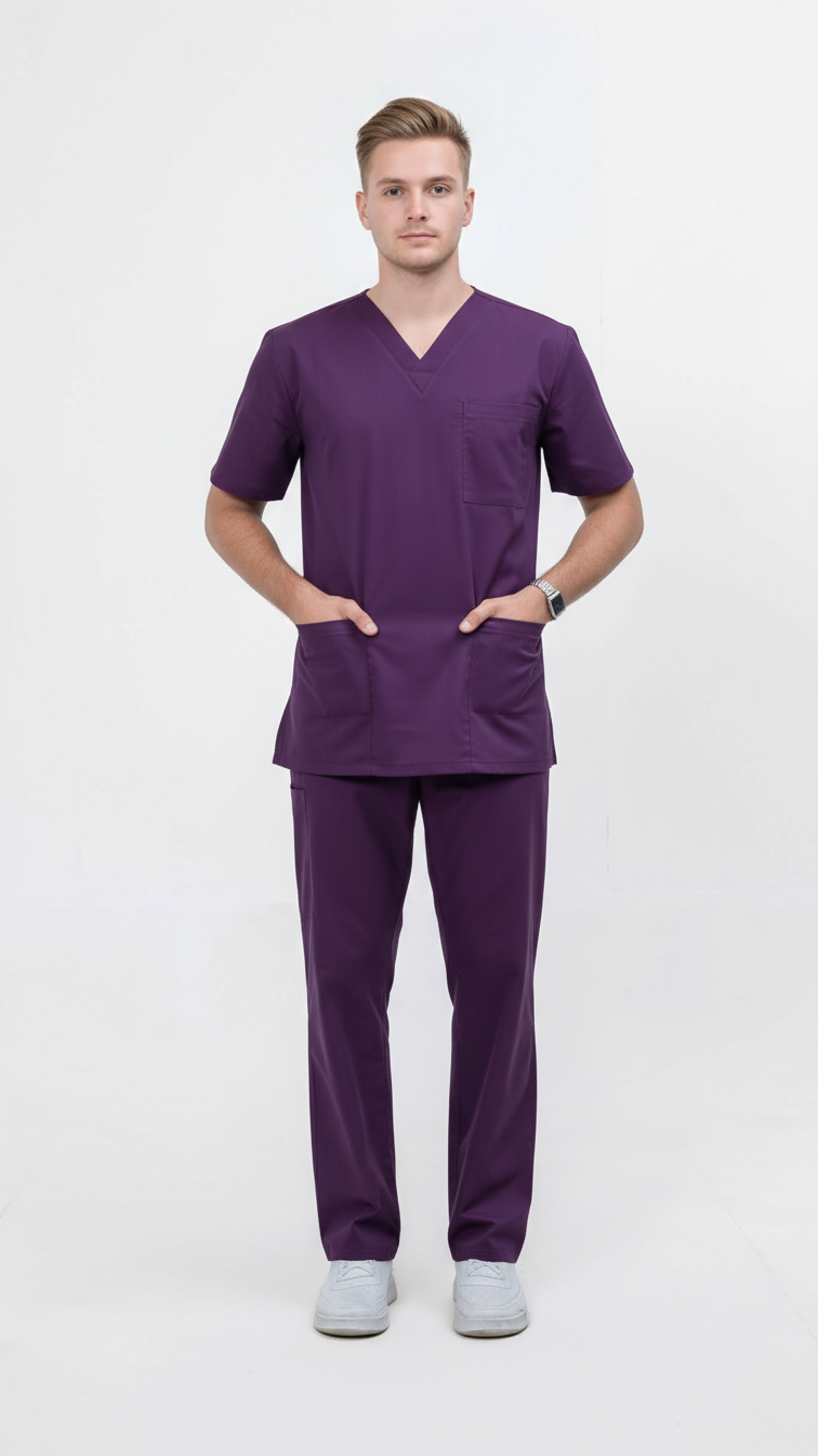 Unisex 5-Pocket Dental Scrub Set