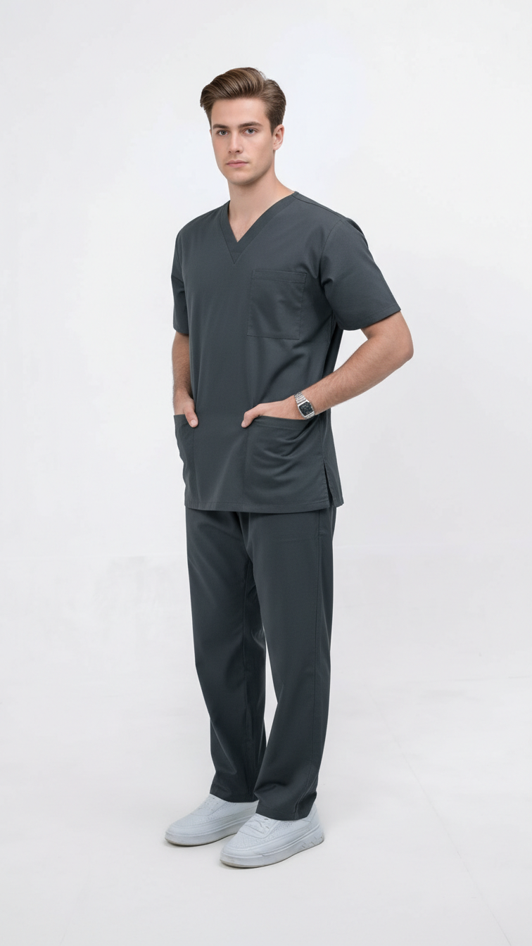 Unisex 5-Pocket Dental Scrub Set