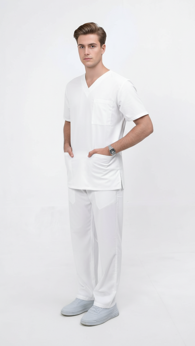 Unisex 5-Pocket Dental Scrub Set