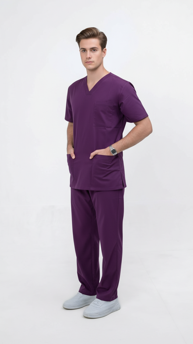 Unisex 5-Pocket Dental Scrub Set