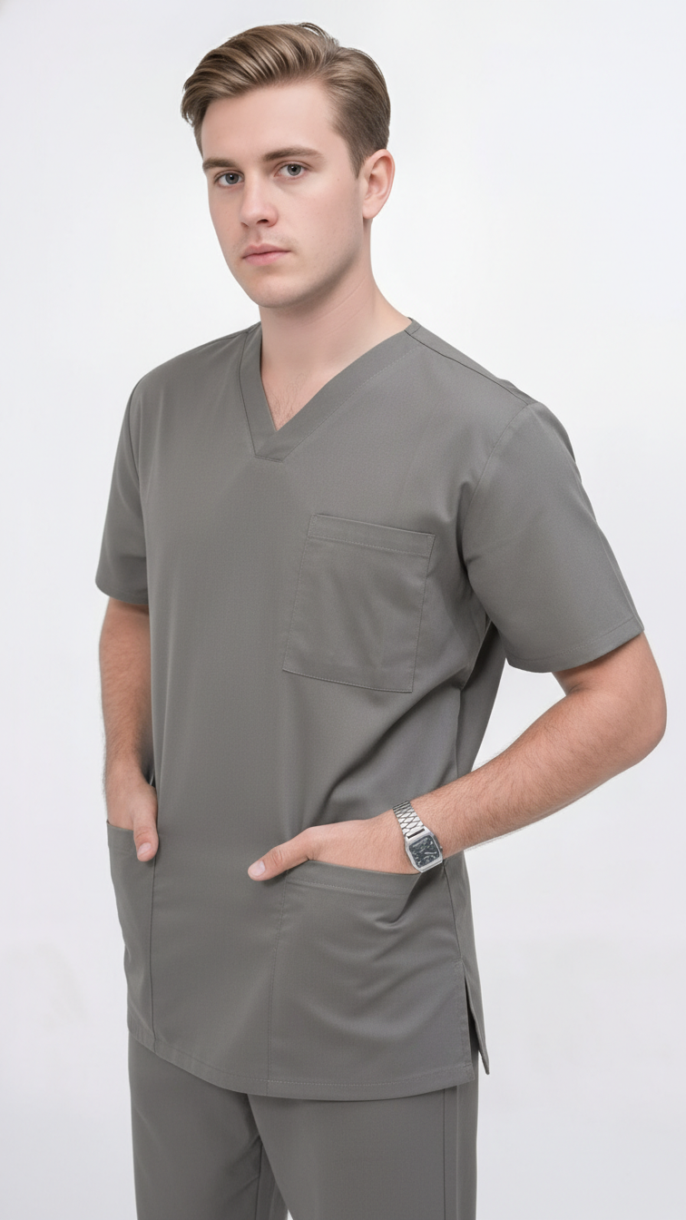 Unisex 5-Pocket Dental Scrub Set