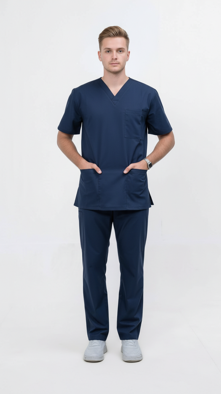 Unisex 5-Pocket Dental Scrub Set