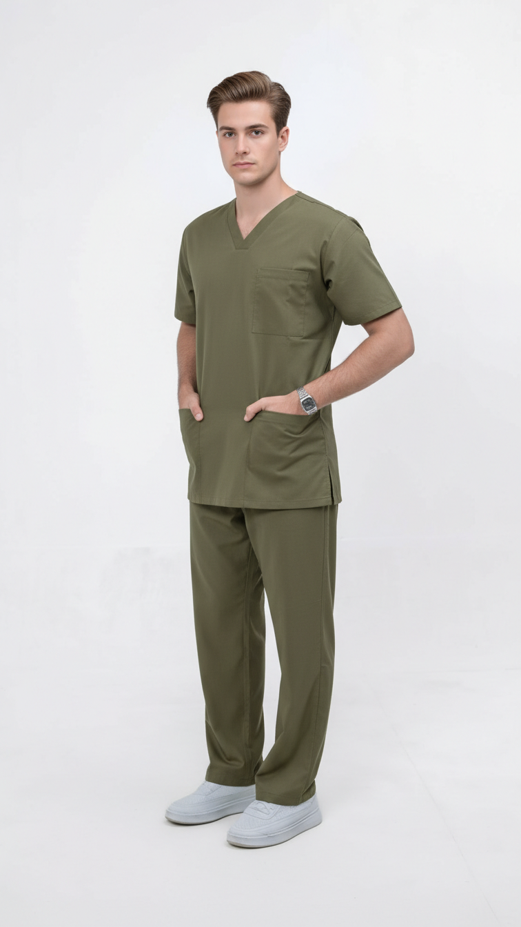 Unisex 5-Pocket Dental Scrub Set