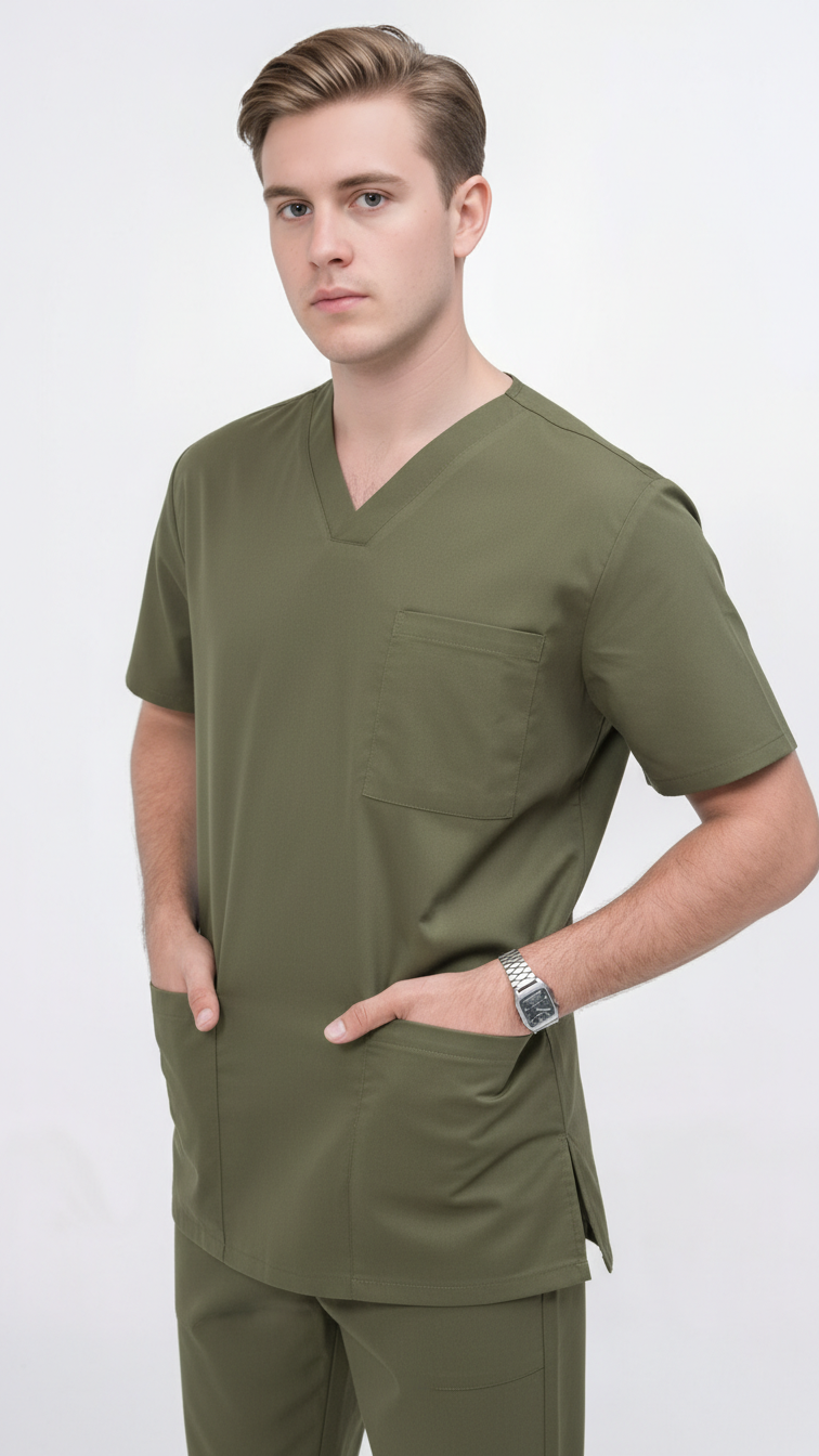 Unisex 5-Pocket Dental Scrub Set