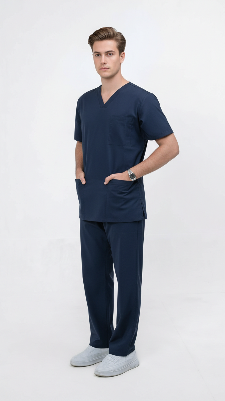 Unisex 5-Pocket Dental Scrub Set