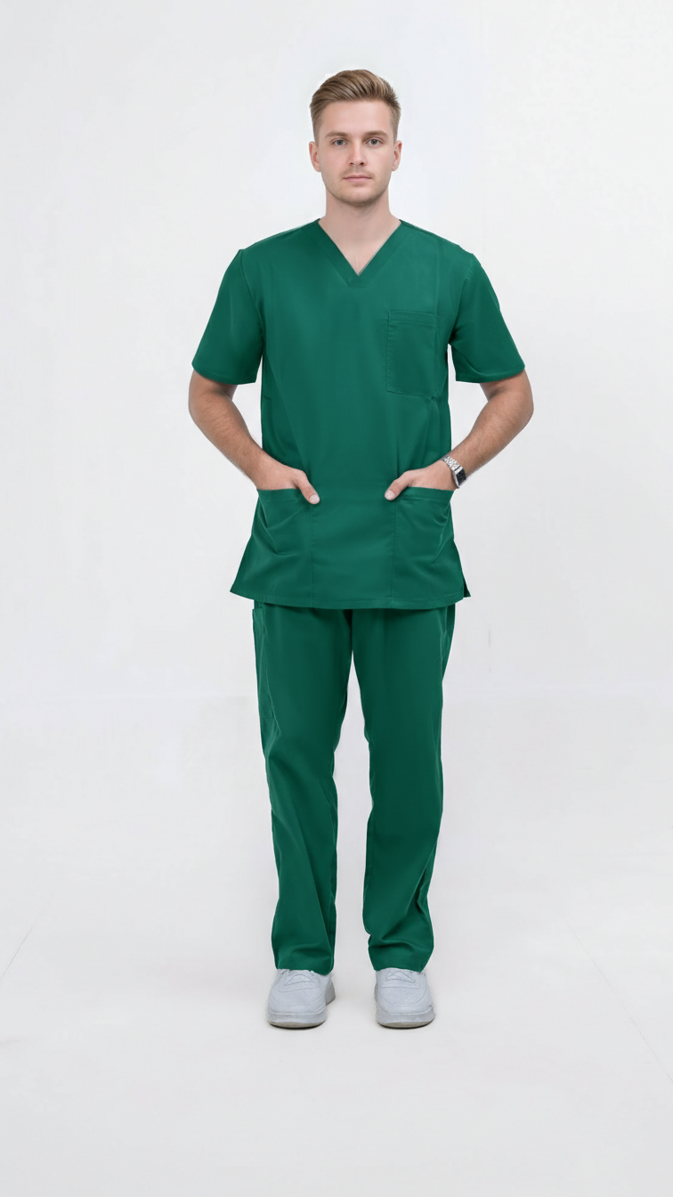 Unisex 5-Pocket Dental Scrub Set