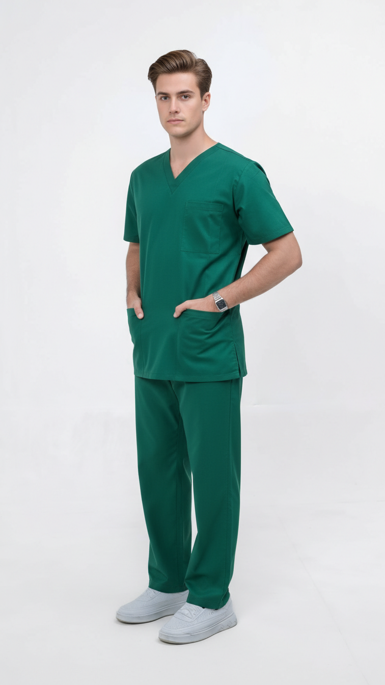 Unisex 5-Pocket Dental Scrub Set