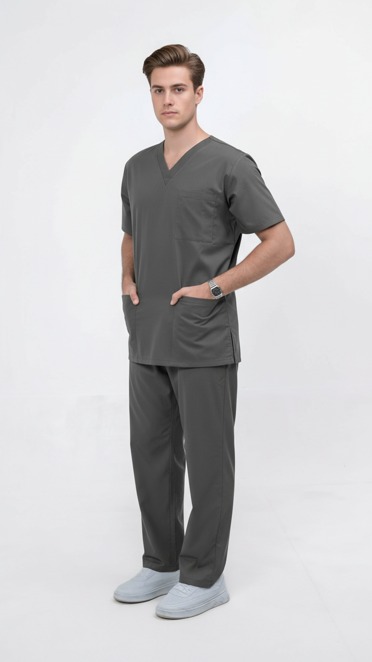 Unisex 5-Pocket Dental Scrub Set
