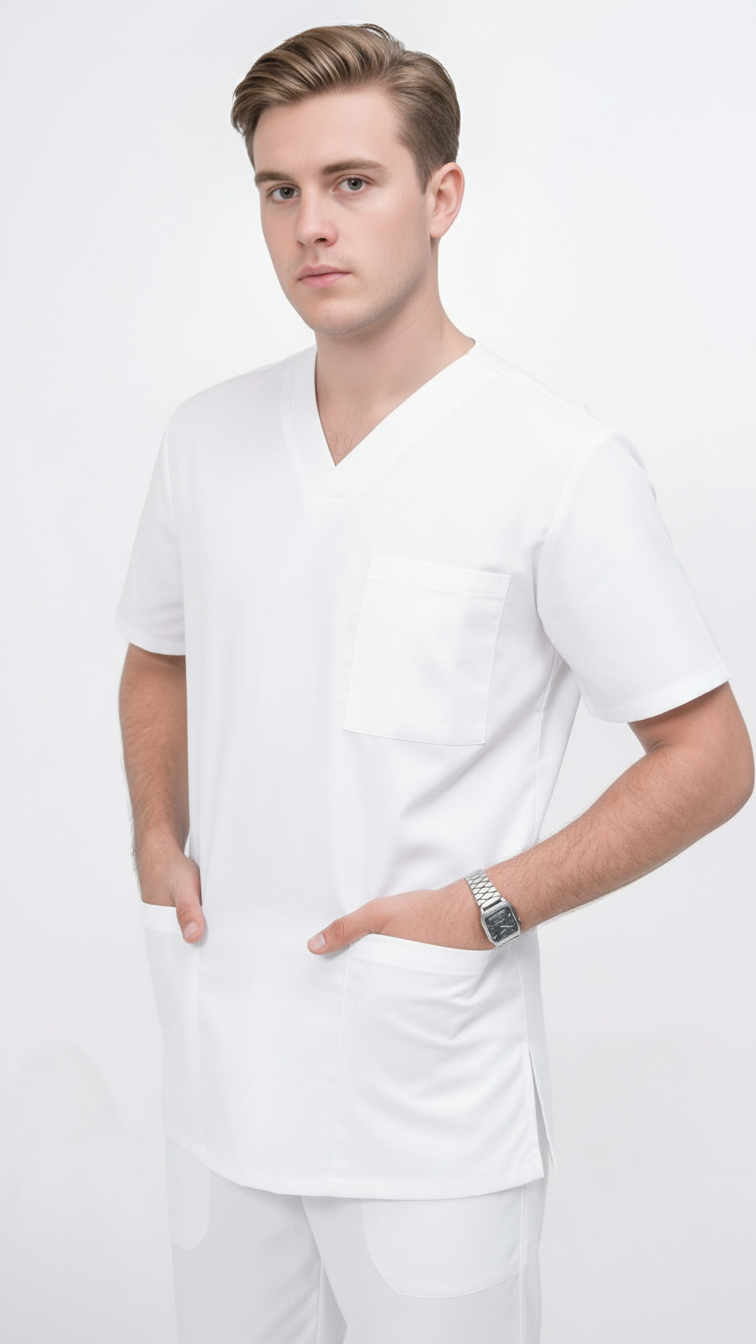 Unisex 5-Pocket Dental Scrub Set
