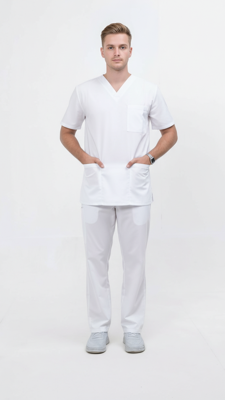 Unisex 5-Pocket Dental Scrub Set