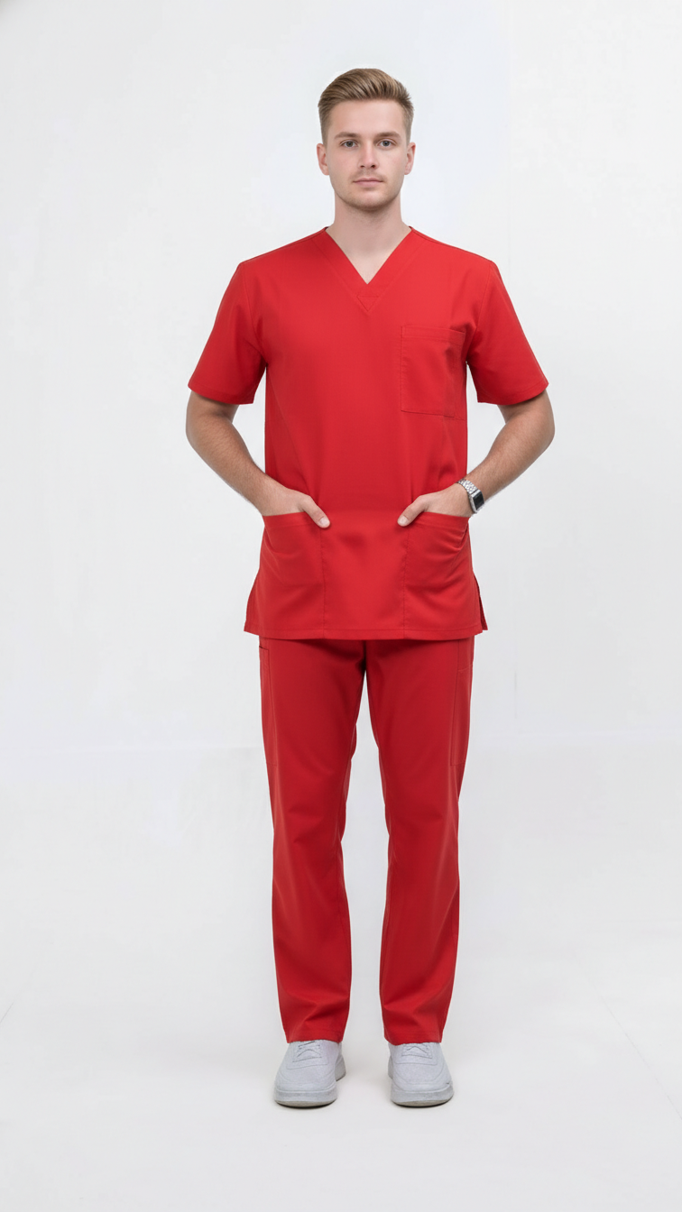 Unisex 5-Pocket Dental Scrub Set