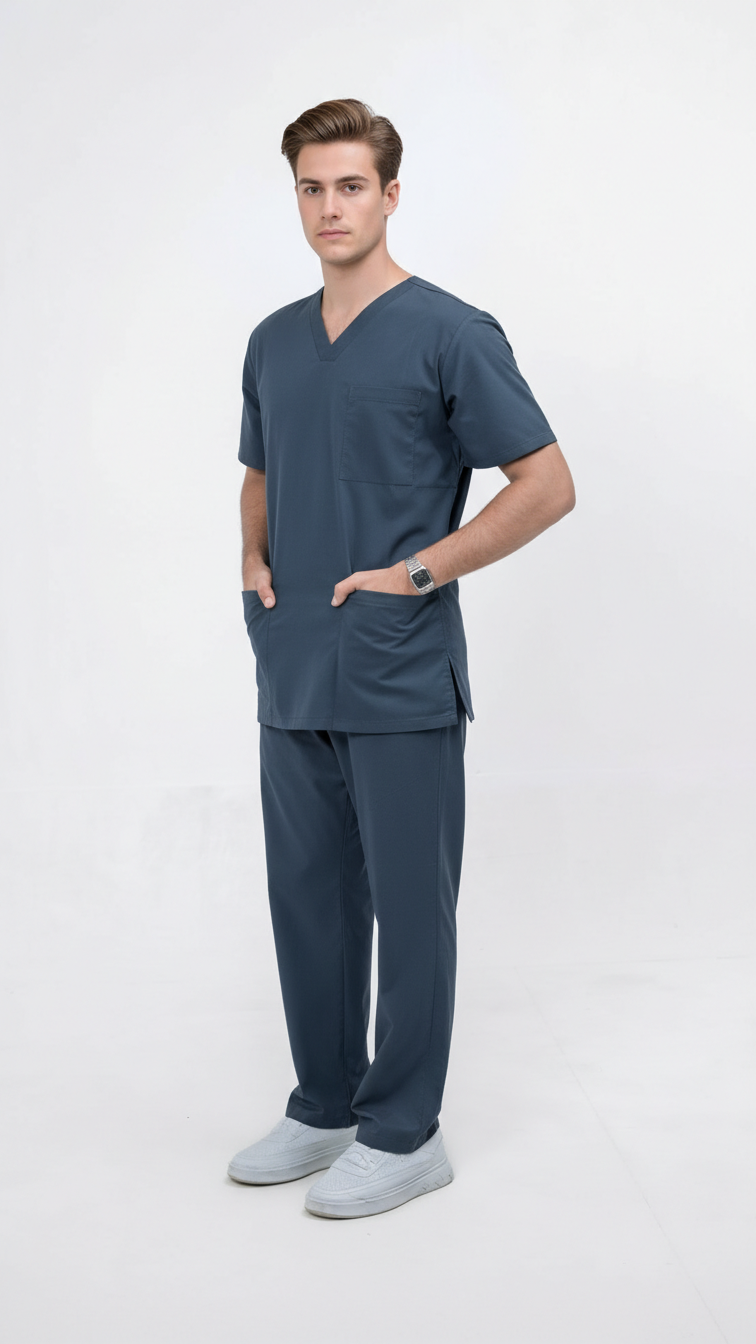 Unisex 5-Pocket Dental Scrub Set