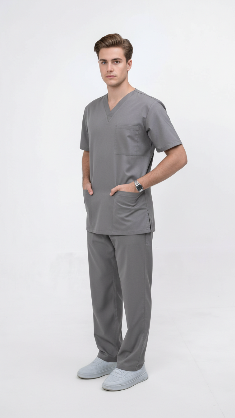 Unisex 5-Pocket Dental Scrub Set
