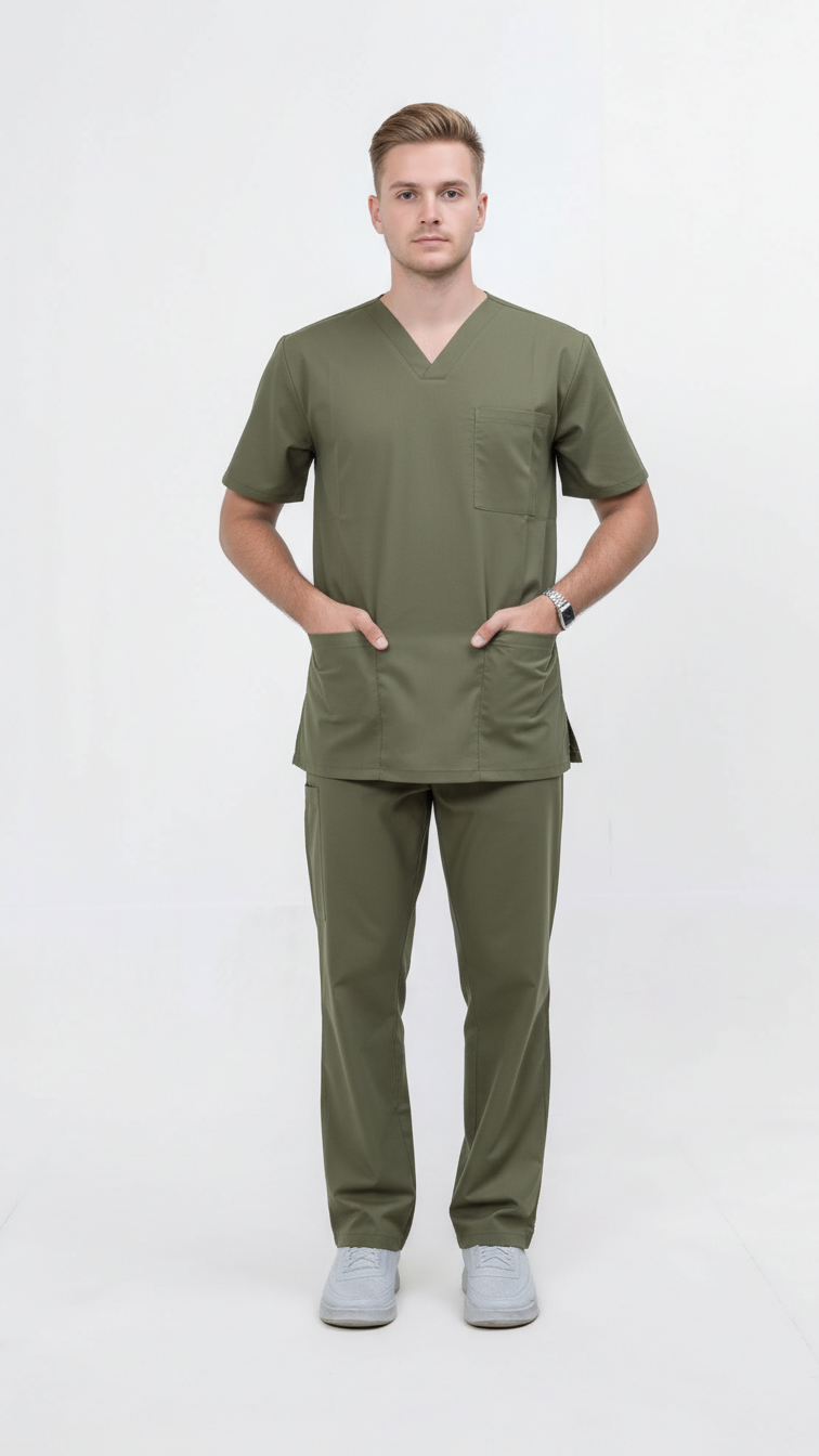 Unisex 5-Pocket Dental Scrub Set
