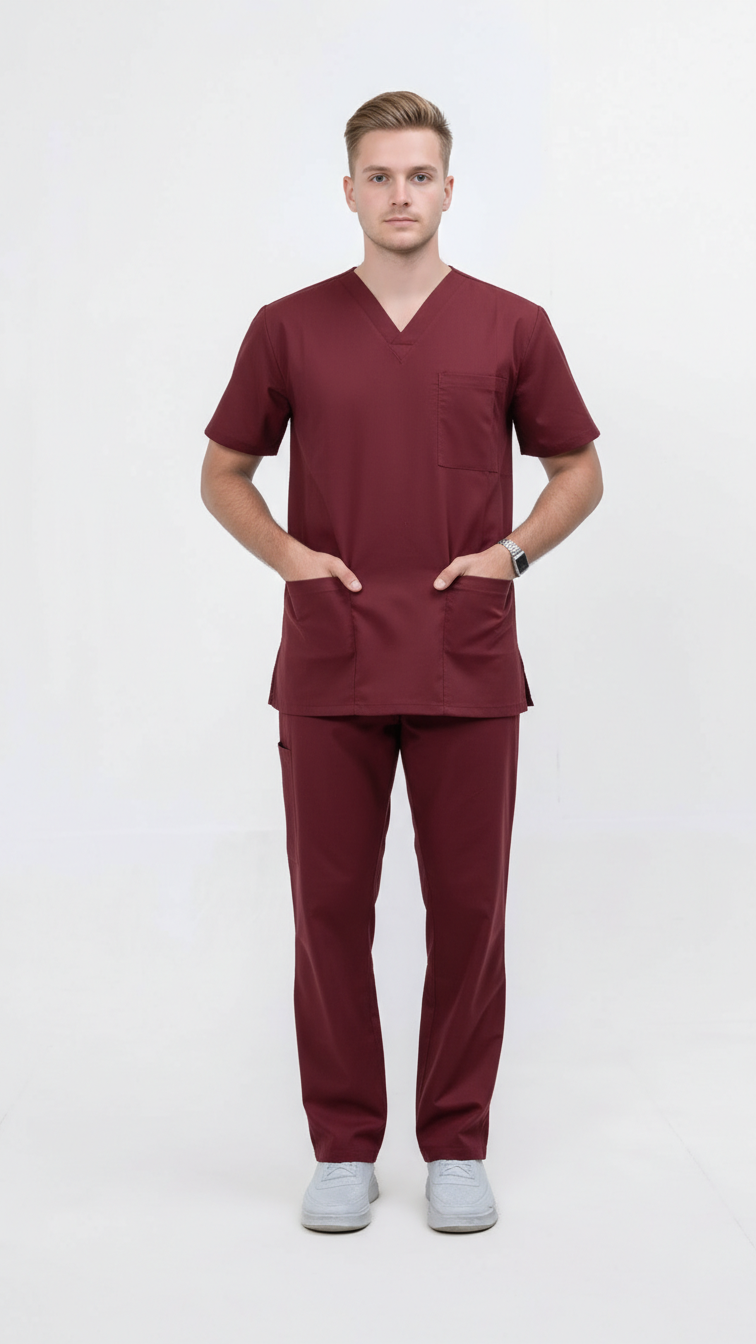 Unisex 5-Pocket Dental Scrub Set