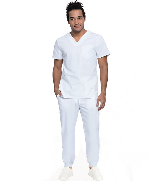 Unisex Twill Jogger Scrub Set 6 Pockets Half Sleeves, Top 3 Pockets (1 Chest Pocket and 2 Lower Pockets) and Jogger Pant 3 Pockets (2 Side Pockets, 1 Back Pocket) with Full Elastic Waistband and Drawstring (Twill White) (Copy) (Copy)