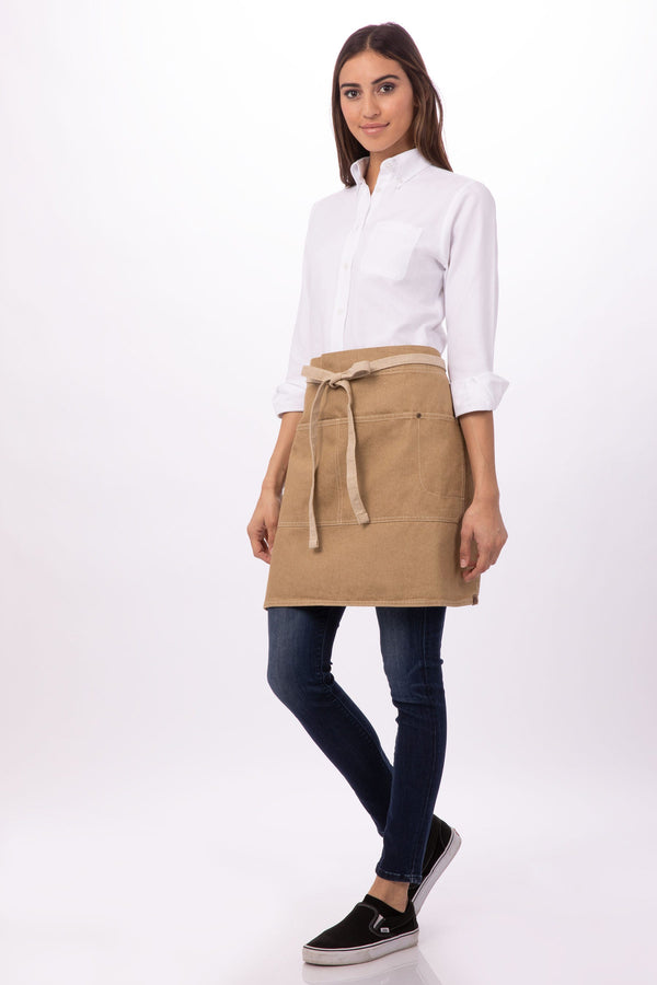 Women Waist Apron with Tie Belt
