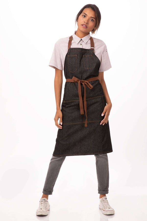 Denim Apron with Adjustable Straps & Front Pockets