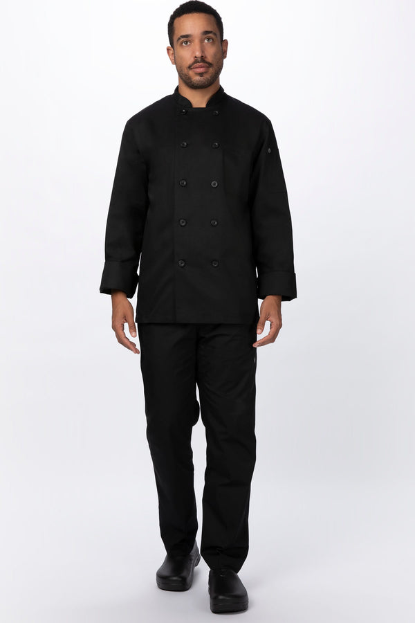 Double-Breasted Chef Coat – Black