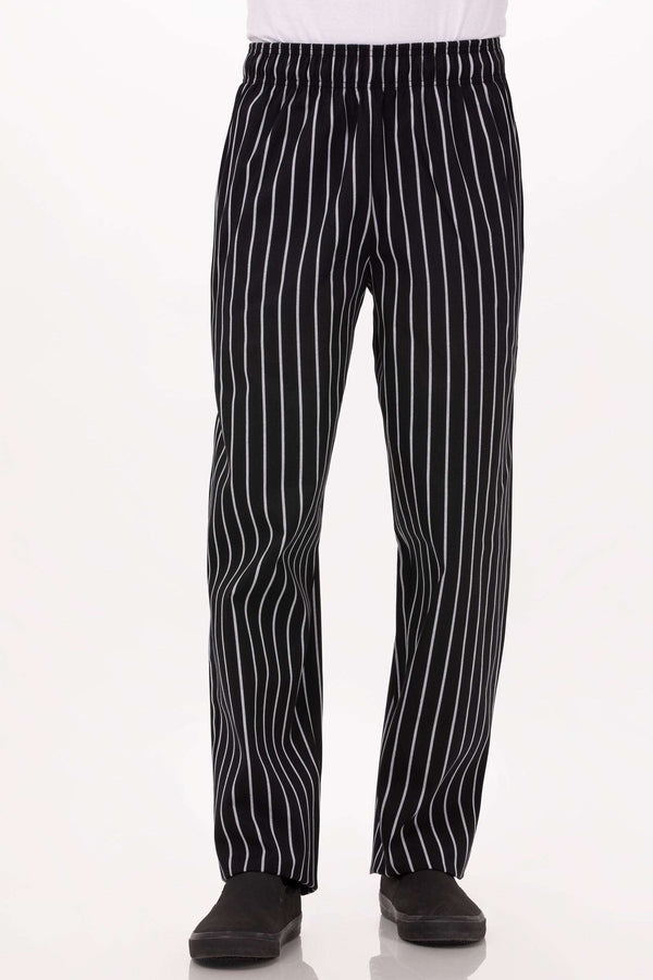 Classic Black & White Pinstripe Chef Pants