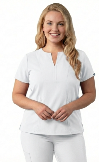 white-scrub-uniform-tops