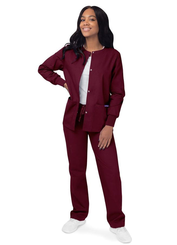 Women’s Snap-Button Scrub Jacket & Trousers Set