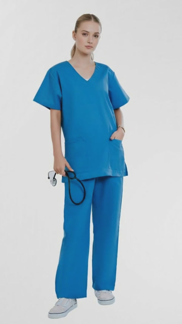 Women's Half Sleeve Scrub Set – Longline Top